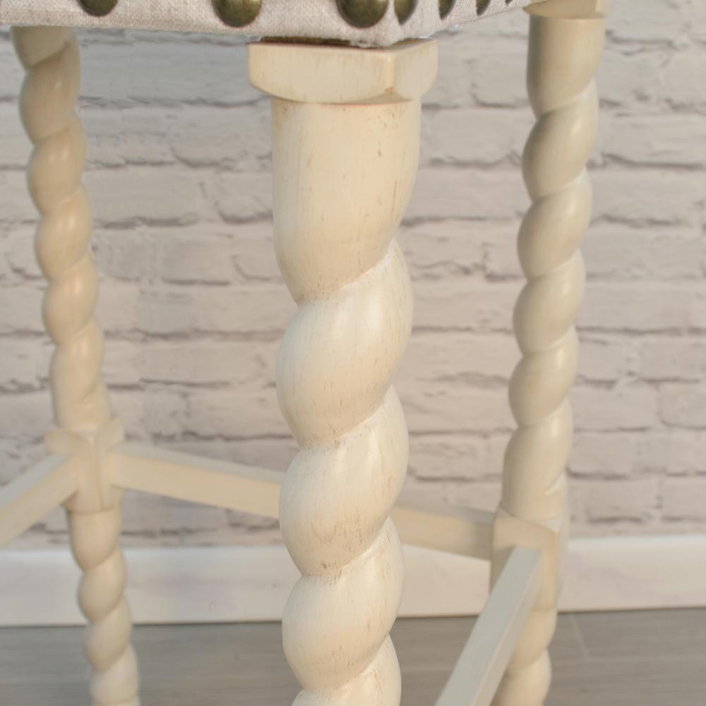 Remick 30" Barstool - Vintage White - Linen Upholstery. Picture 7