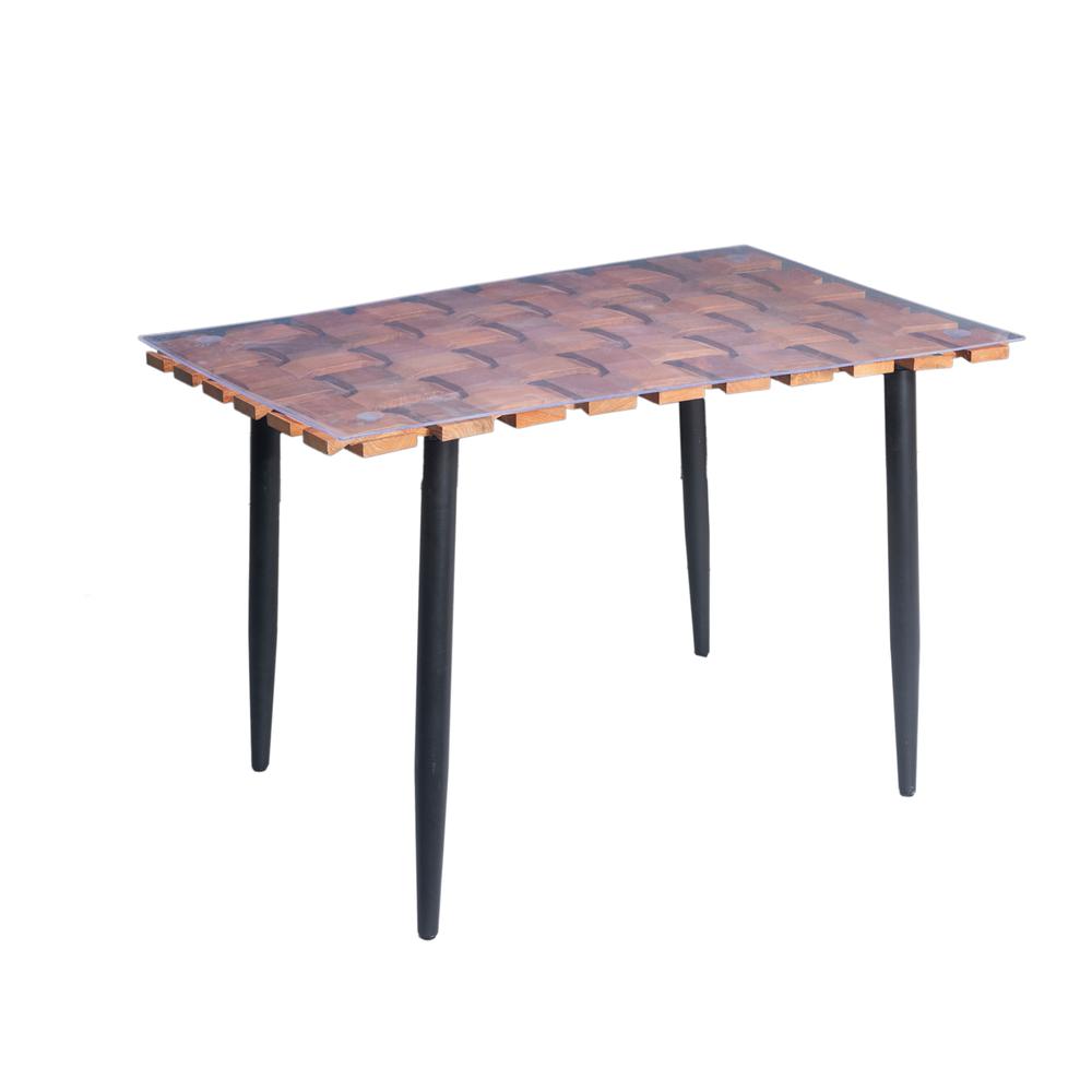 Waverly Dining Table - Honey Gold/Black. Picture 1