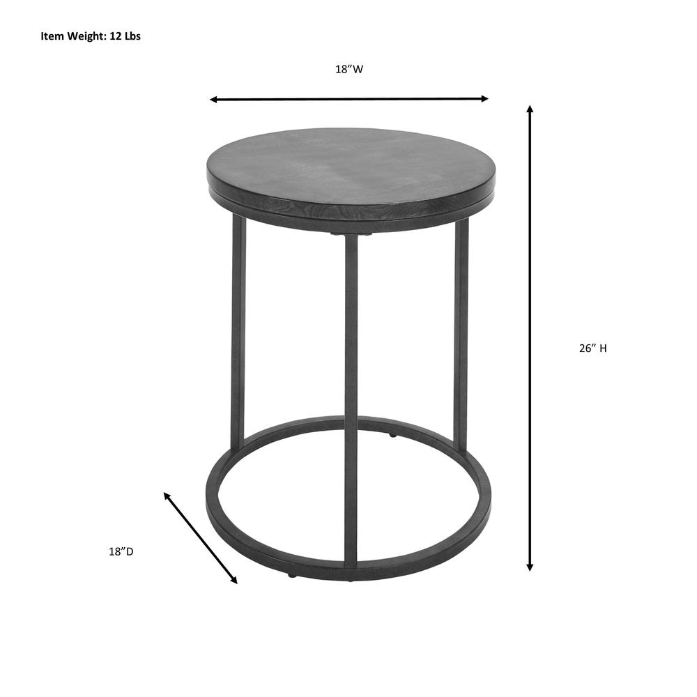 Orson 18" Round Top Accent Table - Chestnut/Industrial. Picture 7