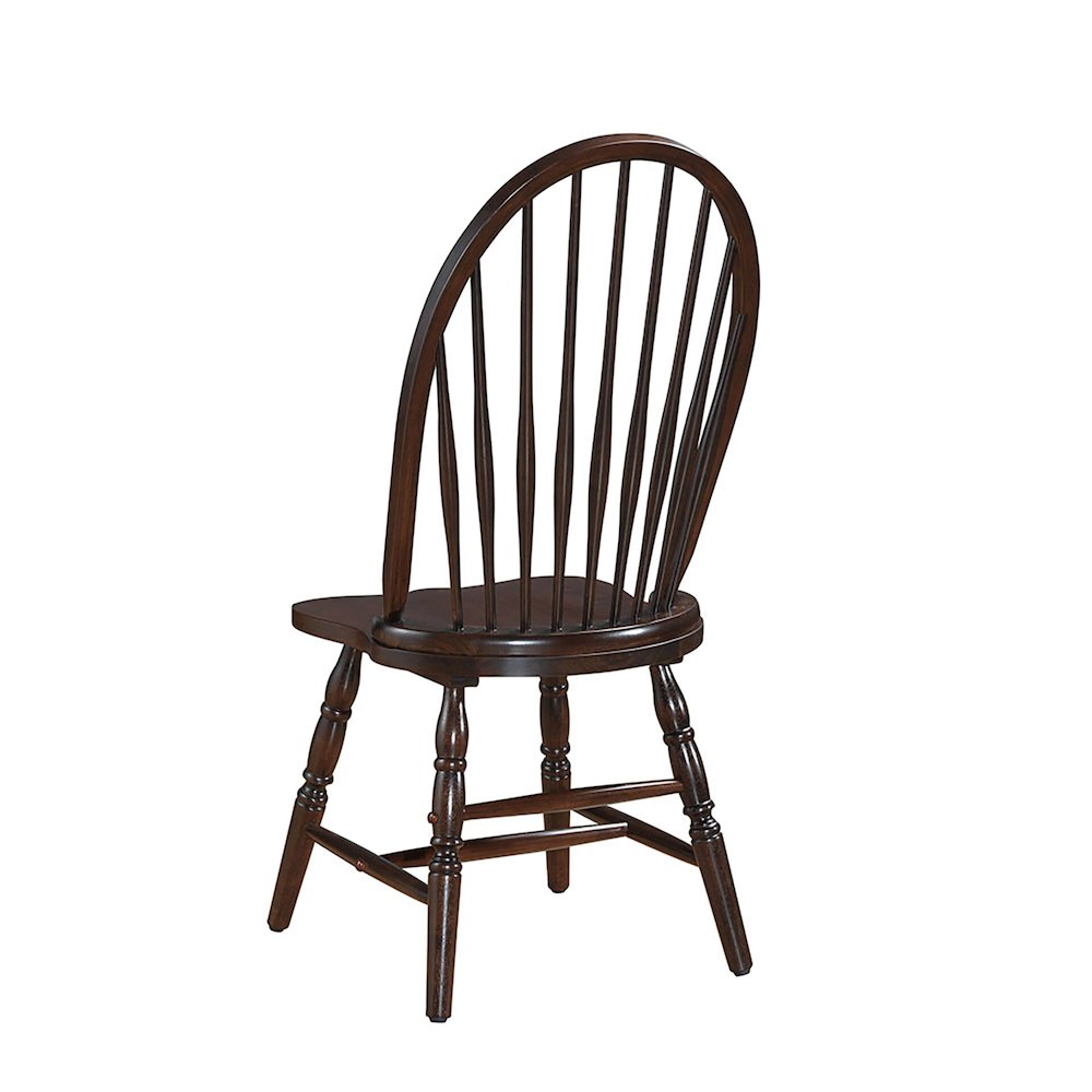 Fairview 36" Pedestal Dining Table with 4 Windsor Dining Chairs - Espresso. Picture 7