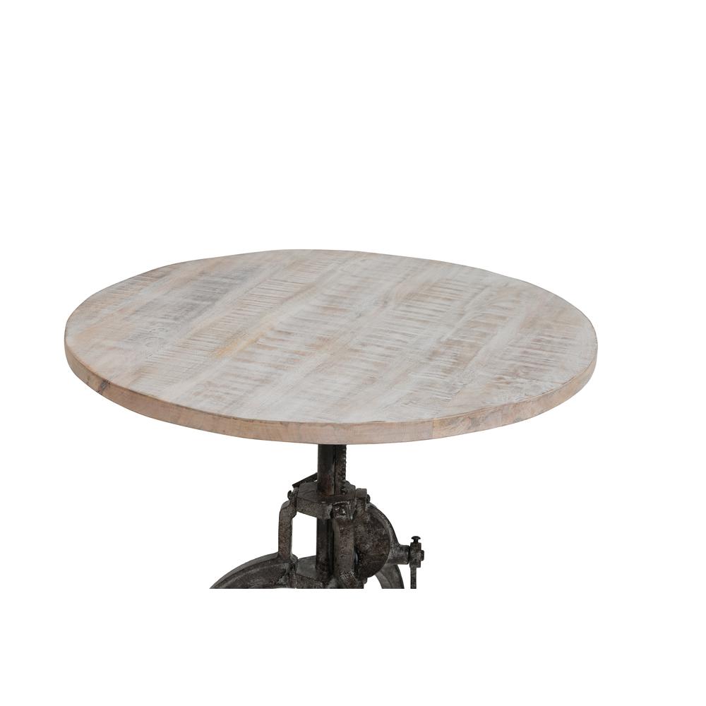 Adjustable Height Rustic Coffee Table - Natural Driftwood Top - Aged Iron Base. Picture 2