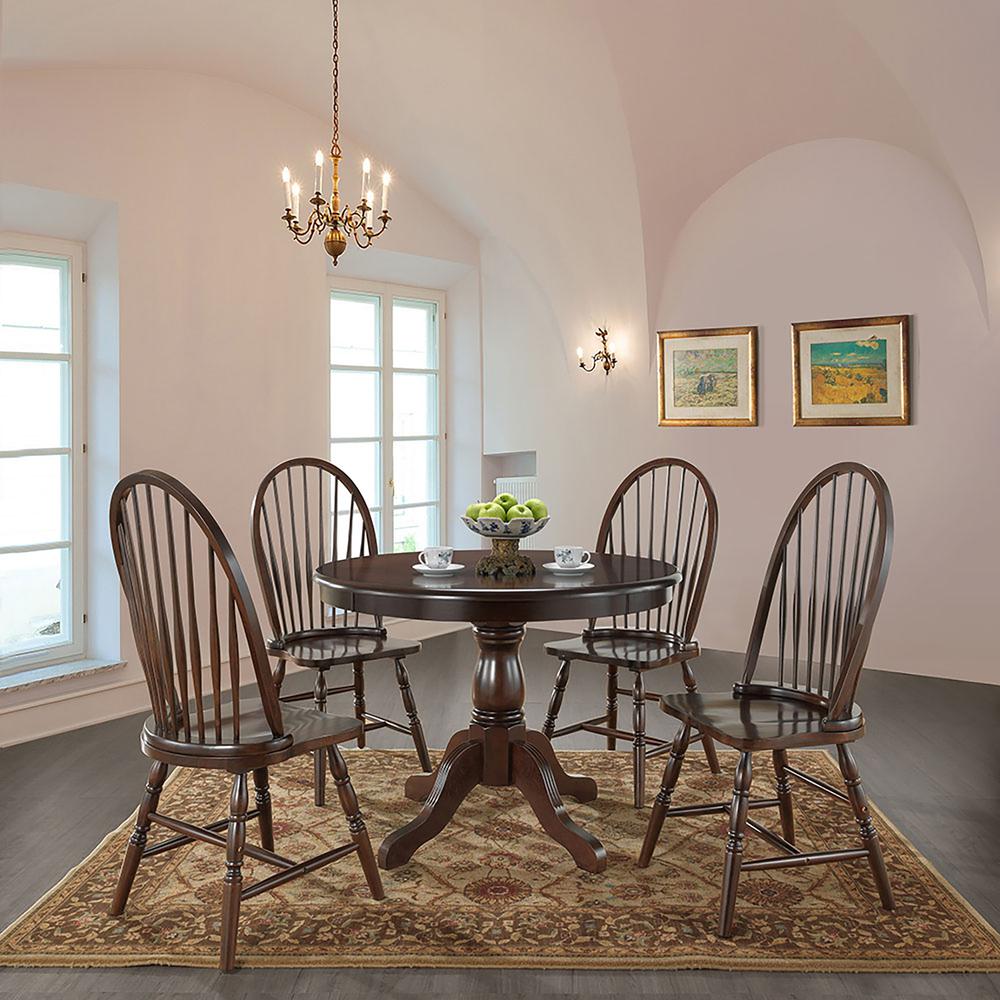 Fairview 42" Round Pedestal Dining Table - Espresso. Picture 8