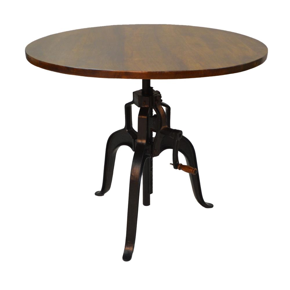 Bentley Adjustable Crank Table - Chestnut Top - Black Base. Picture 1