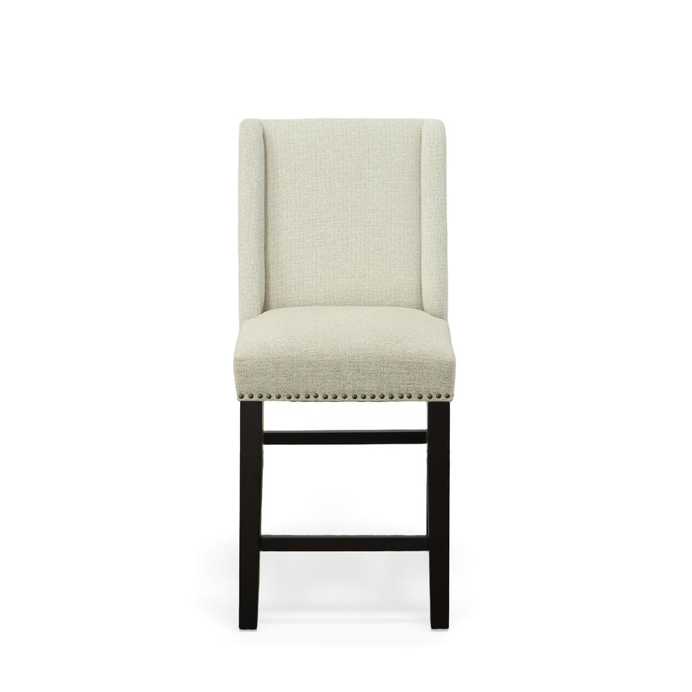 Laurant Upholstered 24" Counter Stool - Set of 2 - Espresso - Fawn Upholstery. Picture 2