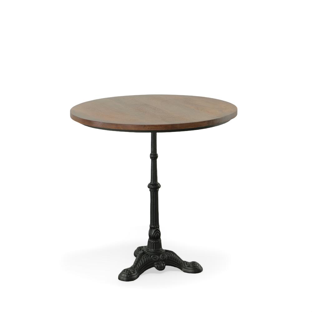 Velio Bistro Table - Chestnut Top - Black Base. Picture 2