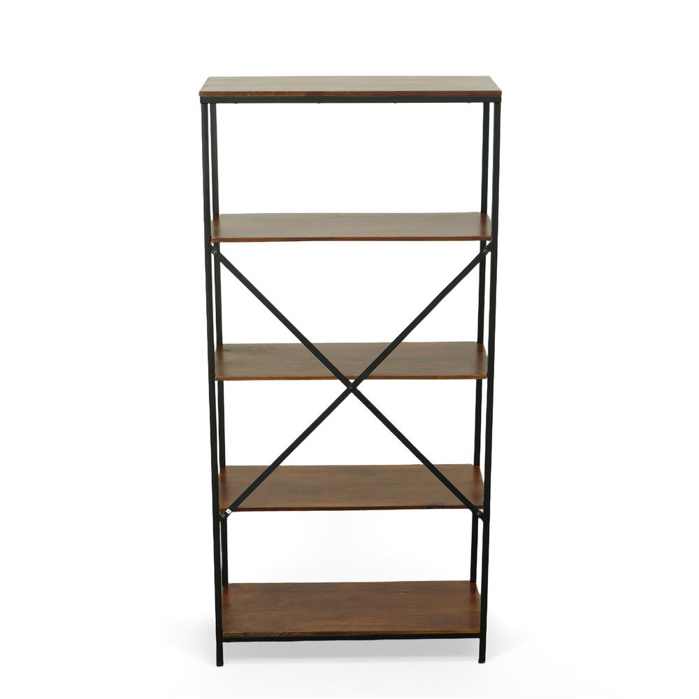 Brayden Tall Bookcase - Chestnut/Black. Picture 3