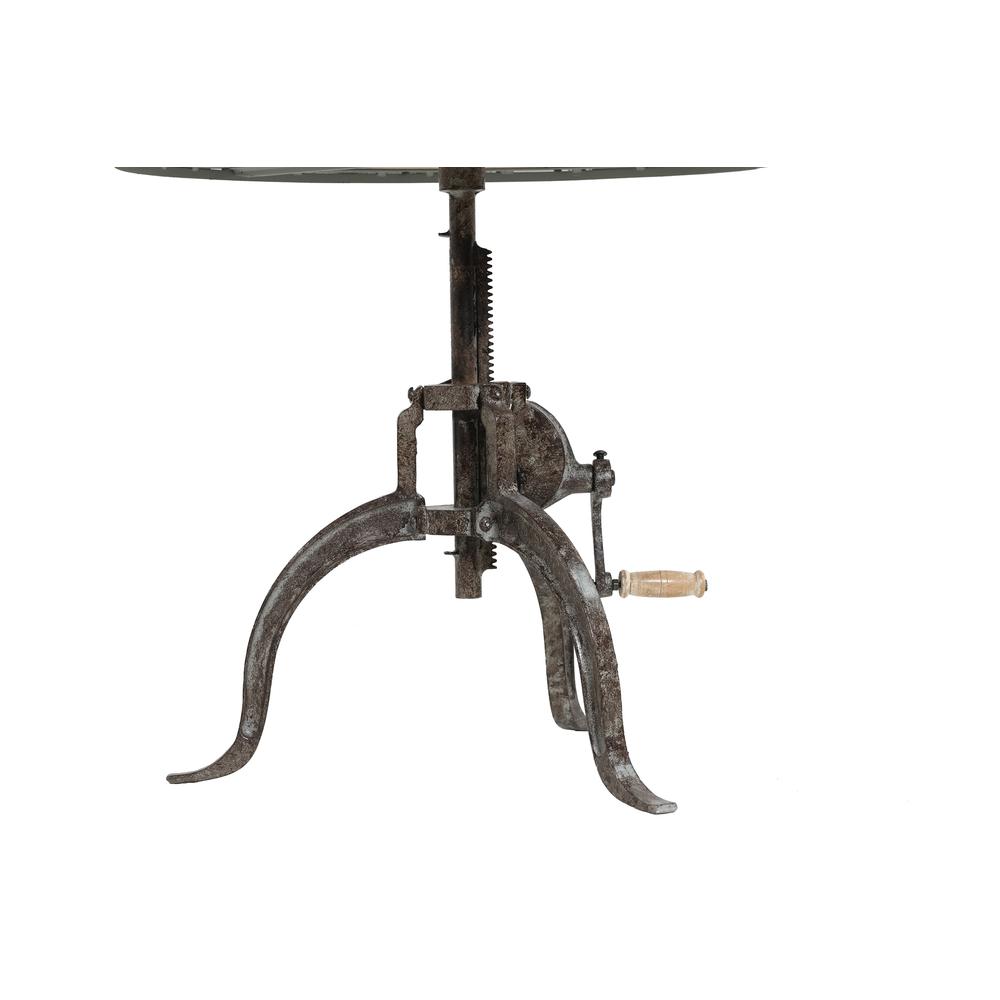 Adjustable Height Rustic Coffee Table - Natural Driftwood Top - Aged Iron Base. Picture 4