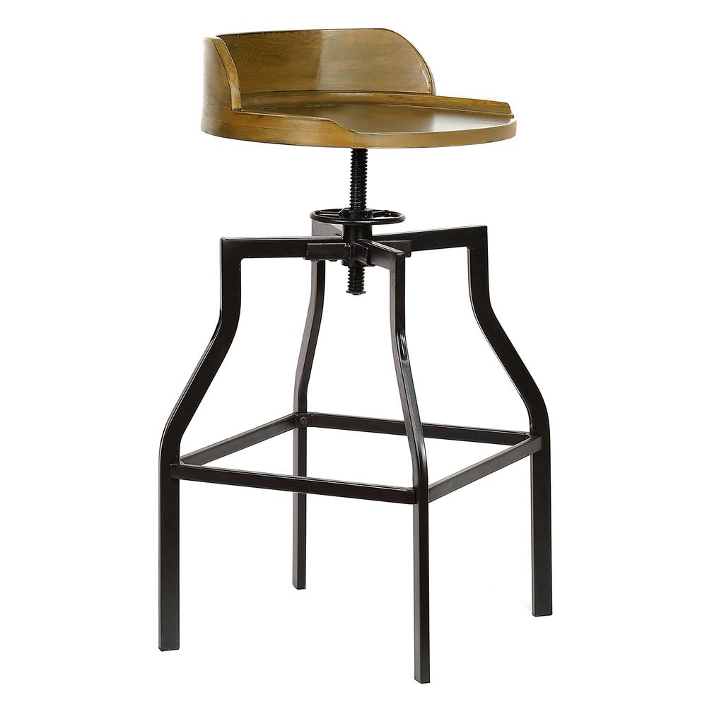 Marais Adjustable Barstool - Harvest Oak/Black. Picture 4