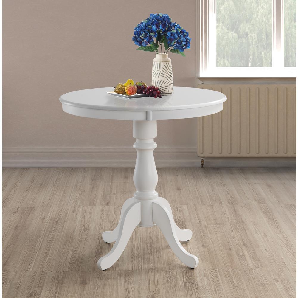 Fairview 36" Round Pedestal Bar Table - White. Picture 3