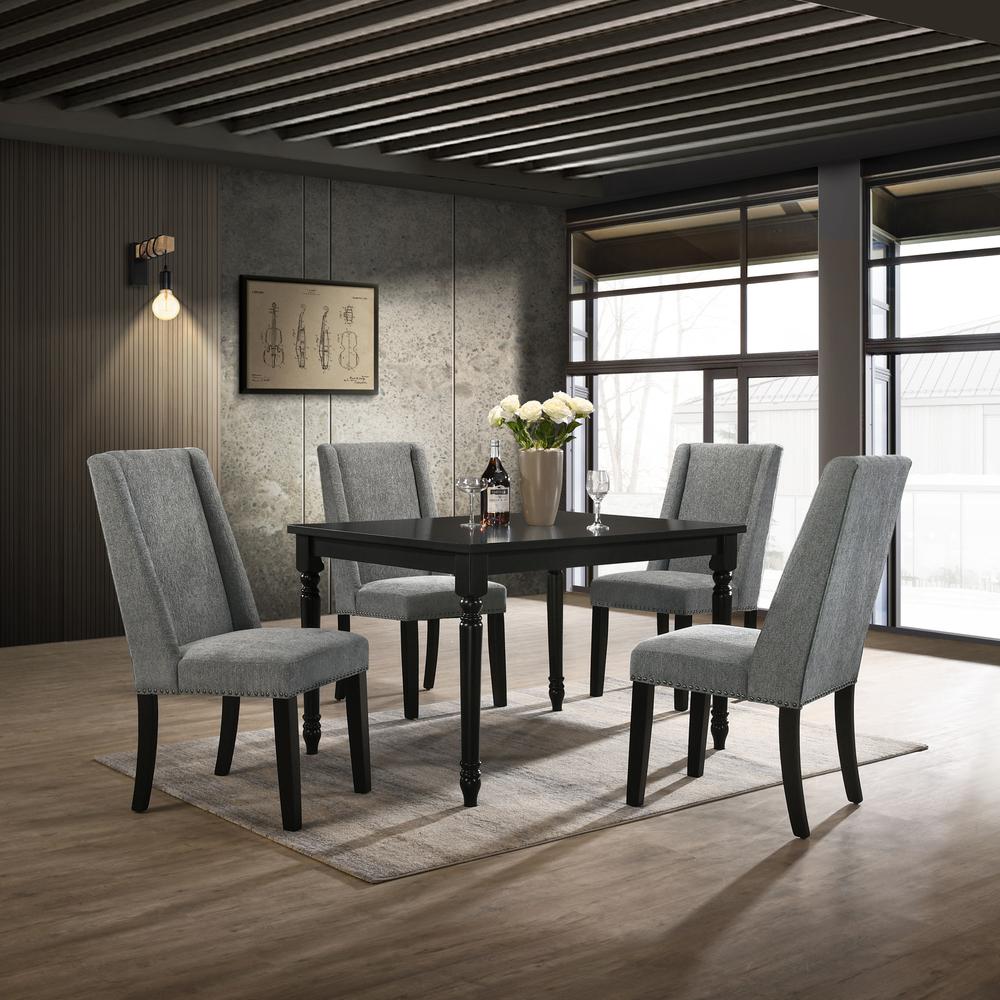 Draven Farmhouse Dining Table - Black. Picture 6