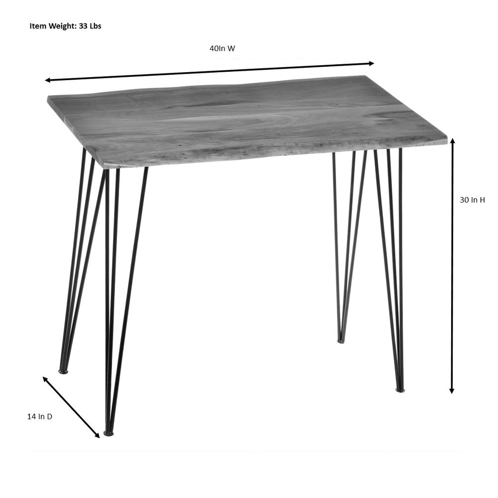 Seti Live Edge Console Table - Elm Top - Gold Base. Picture 9