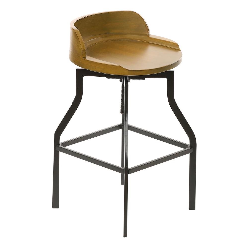Marais Adjustable Barstool - Harvest Oak/Black. Picture 3