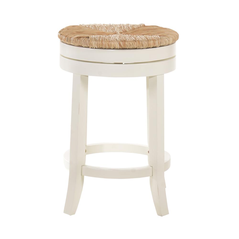 Irving 24" Swivel Rush Seat Counter Stool - Antique White. Picture 2