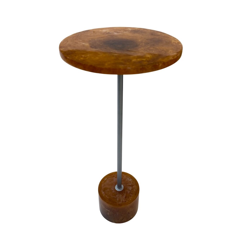 Amber Glow Pedestal Table - Nickel. Picture 2