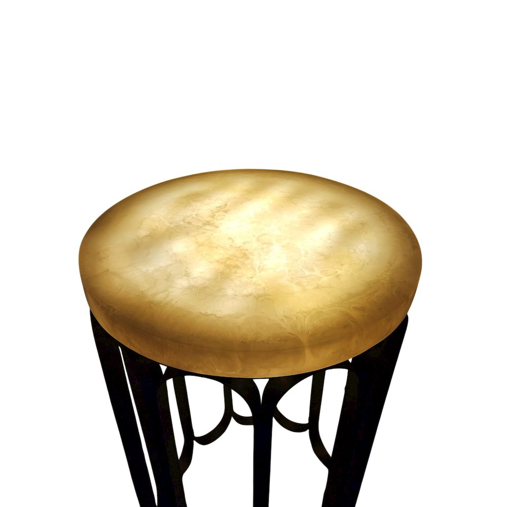 Luminous Glow Marble Top and Base Side Table - Antique Copper. Picture 5