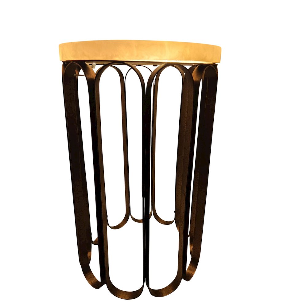 Luminous Glow Marble Top and Base Side Table - Antique Copper. Picture 4