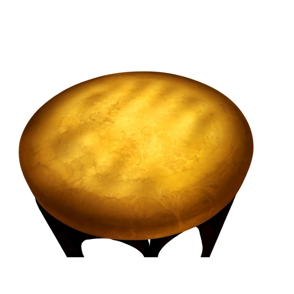Luminous Glow Marble Top and Base Side Table - Antique Copper. Picture 9