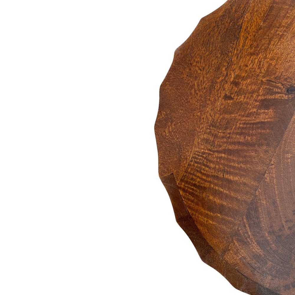 Harrison Groove 16"x 21" Round Scallop Accent Table with Drawers - Chestnut. Picture 4