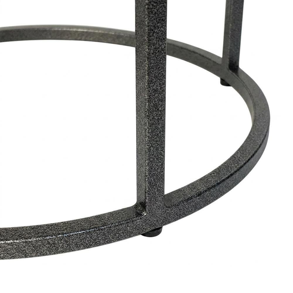 Recycled Glass Nesting Side Tables, Recycled Glass, Antique Nickel, 2 Piece. Picture 7