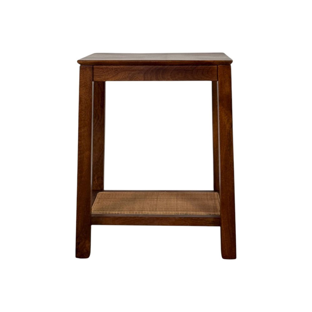 Haven 22" Cane Shelf Accent Table - Blonde Acacia. Picture 2