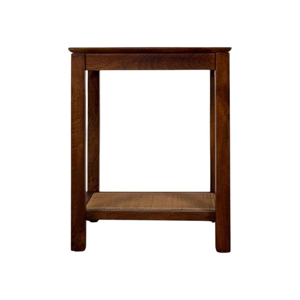 Haven 22" Cane Shelf Accent Table - Blonde Acacia. Picture 3