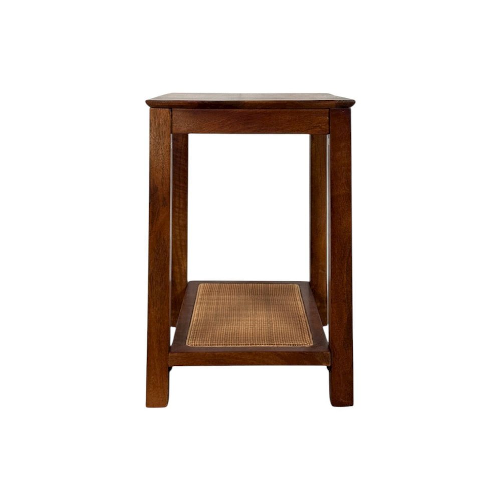 Haven 22" Cane Shelf Accent Table - Blonde Acacia. Picture 4