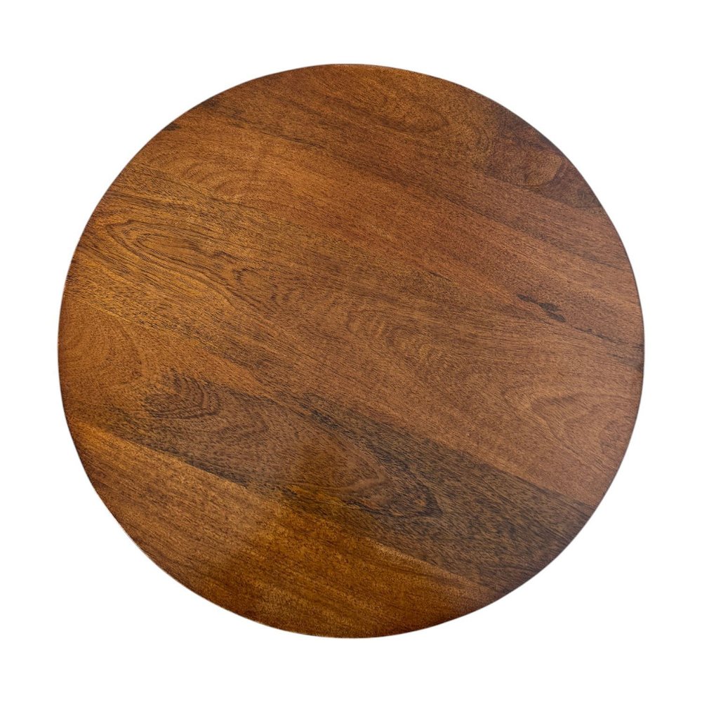Haven 20" Round Accent Table with Cane Shelf - Blonde Acacia. Picture 4