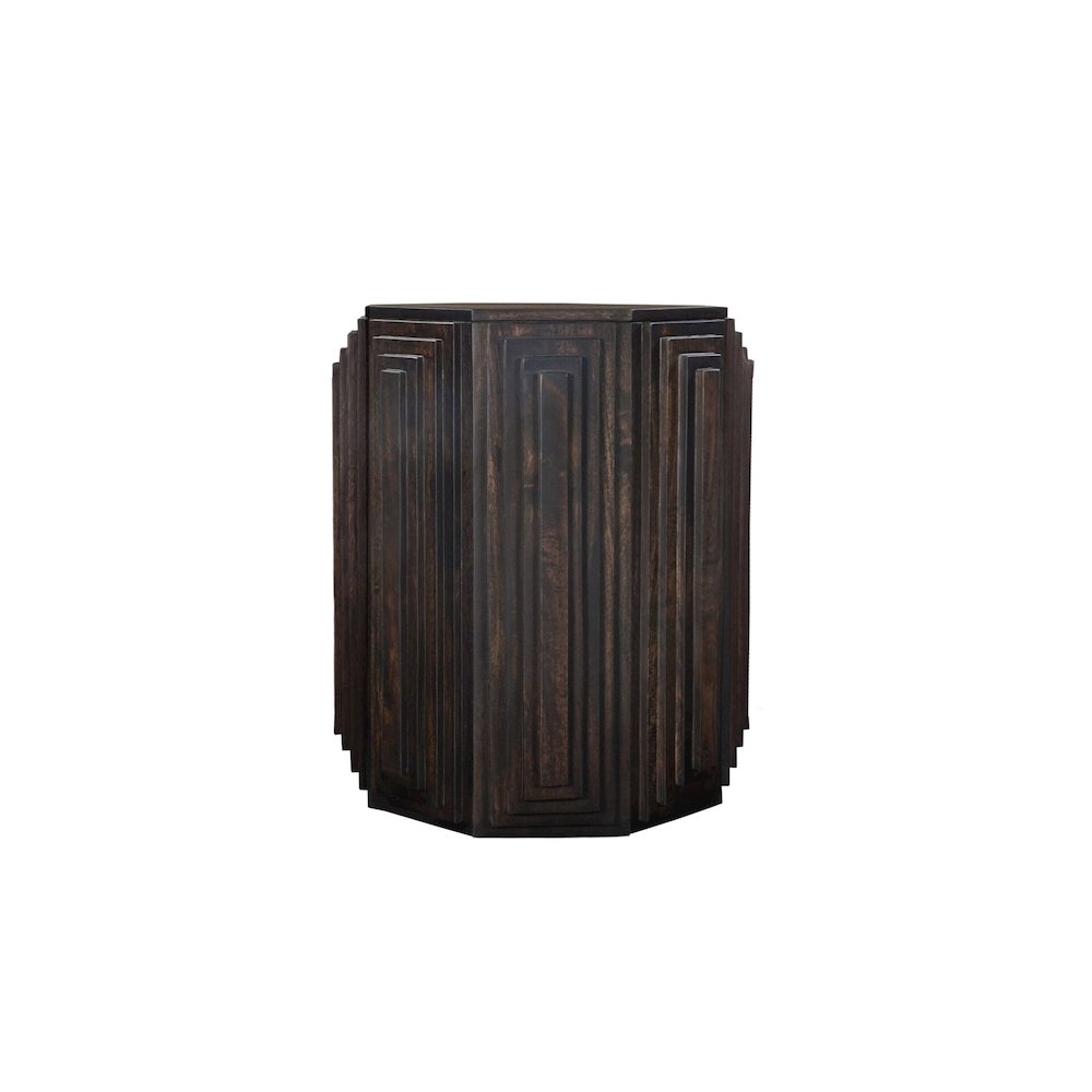 Cascade Falls 22"x26" Geo Design Octagonal Side Table - Java. Picture 2