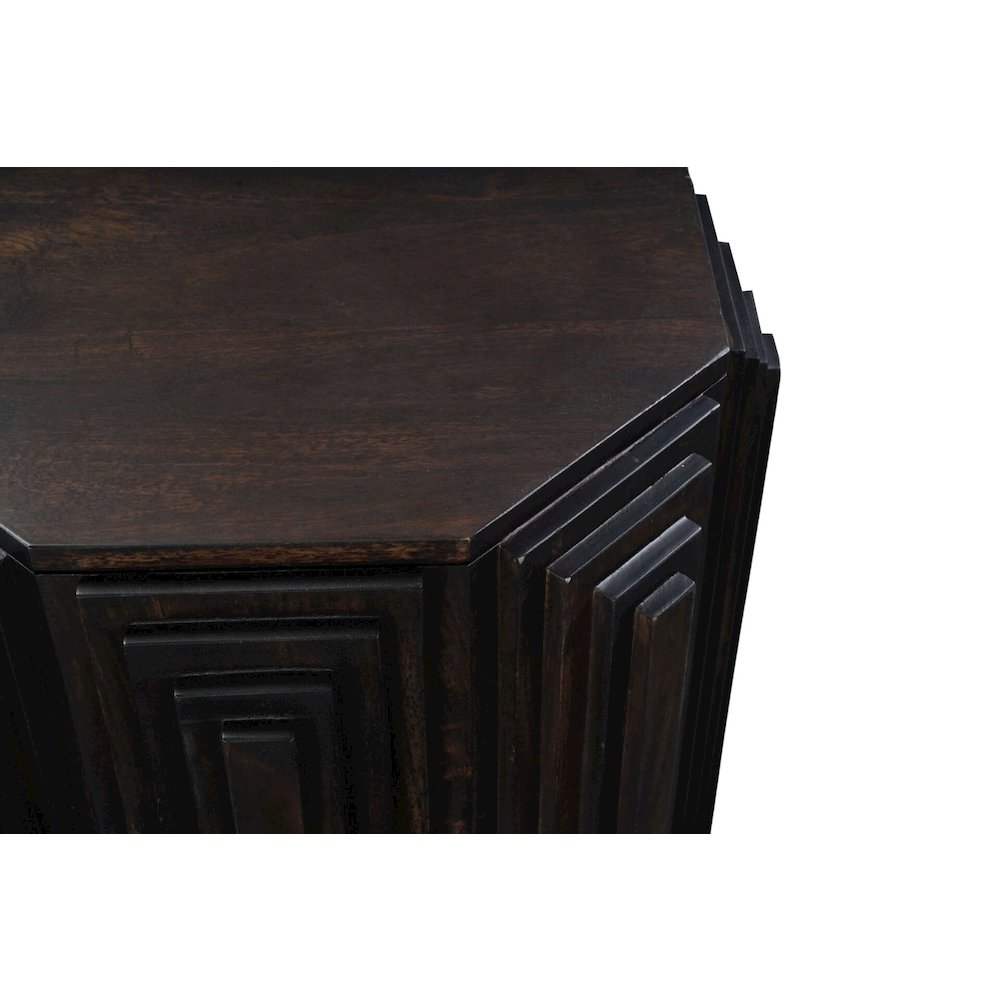 Cascade Falls 22"x26" Geo Design Octagonal Side Table - Java. Picture 3