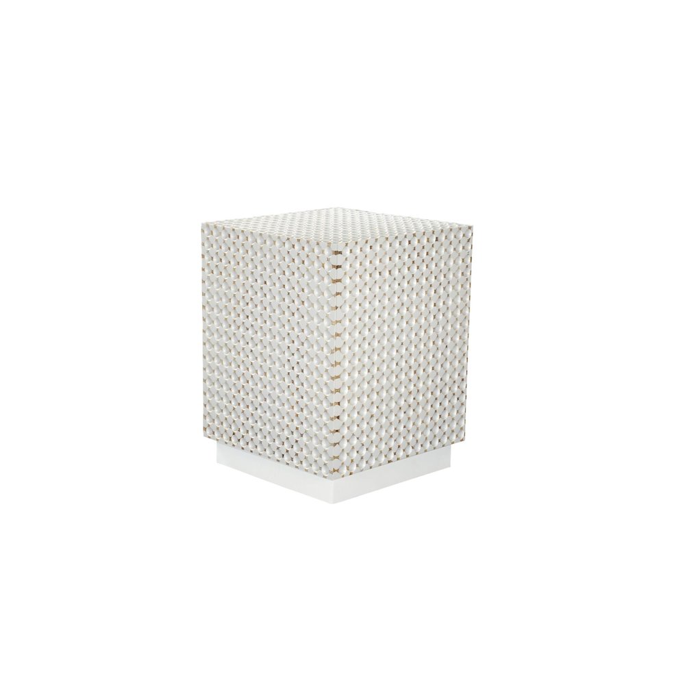 Dimple 24" High x 18"  Square Accent Table - Whitewash. Picture 1