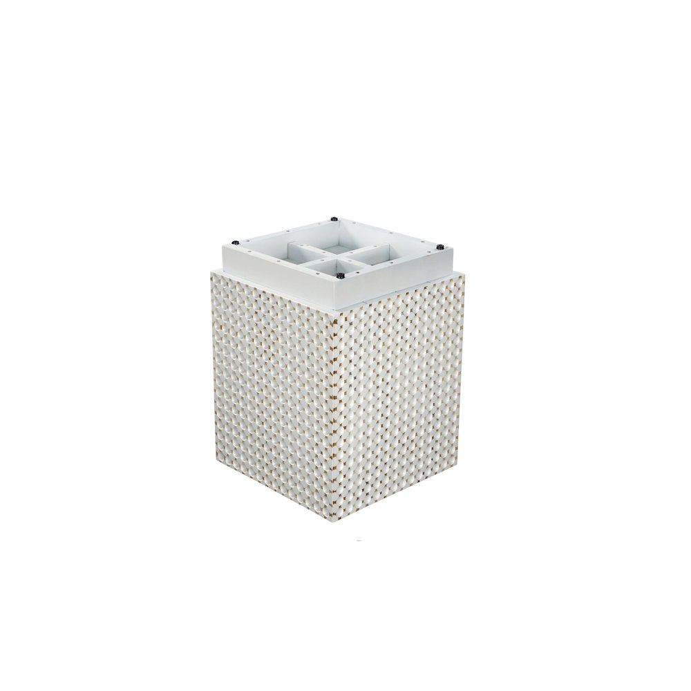 Dimple 24" High x 18"  Square Accent Table - Whitewash. Picture 5