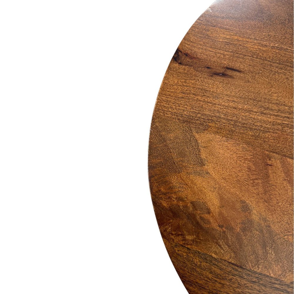 Cascade 24"x21" Slatted Bell Shaped Side Table - Chestnut. Picture 5