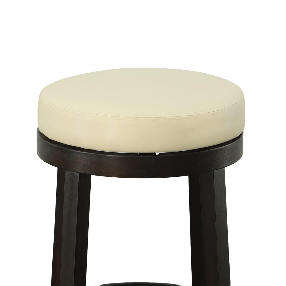 Era Swivel 24" Counter Stool - Set of 2 - Cream/Espresso. Picture 3