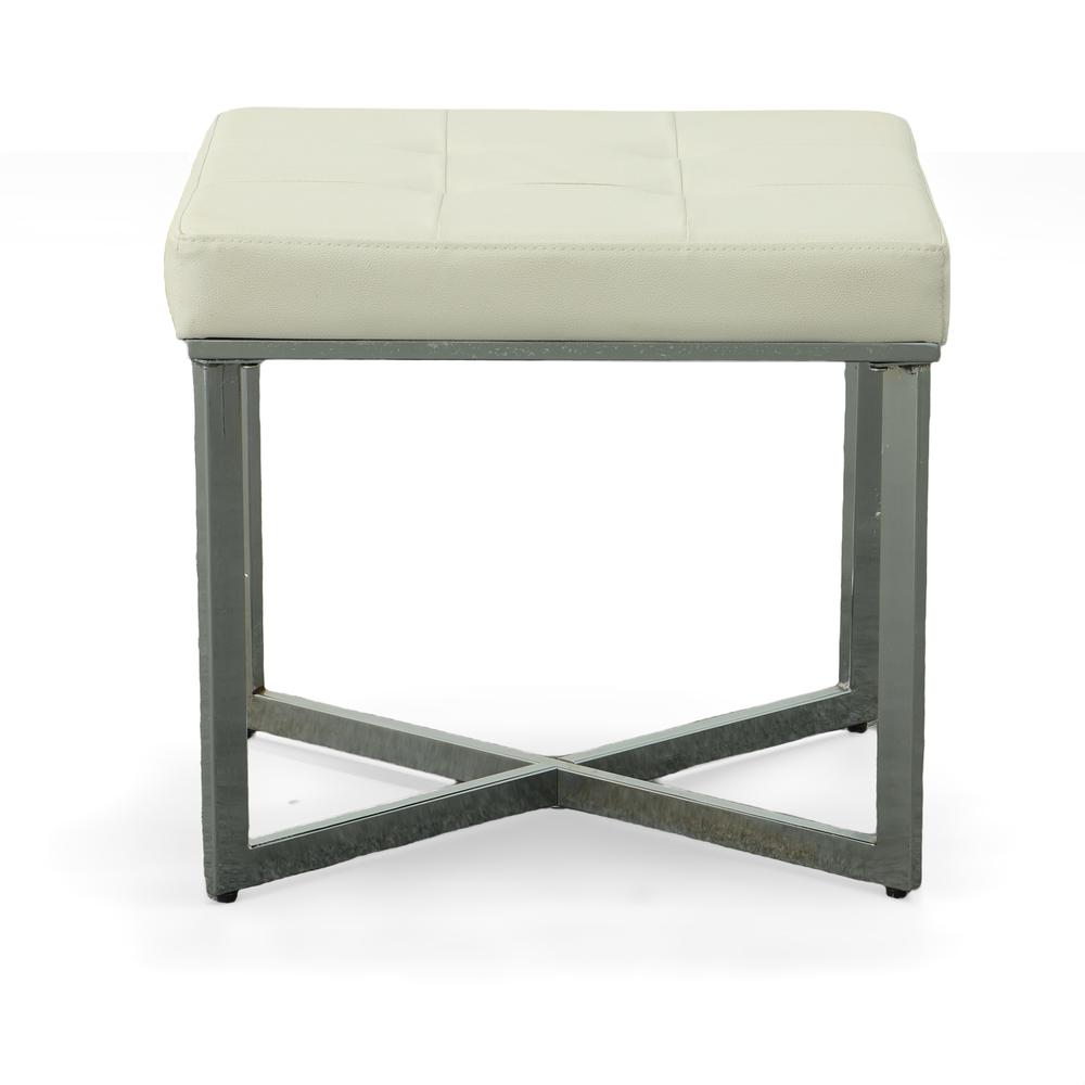 Summer Vanity Bench - White/Chrome. Picture 2