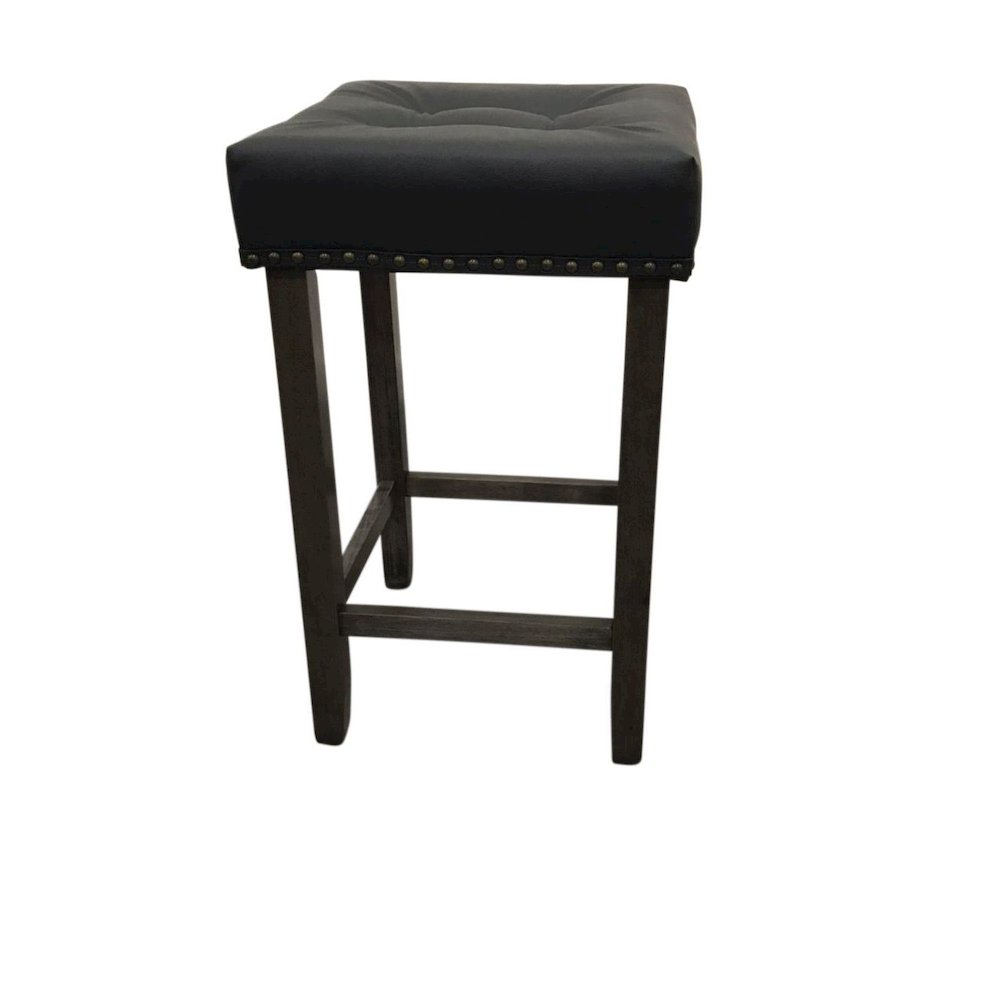 Sadie Tufted Upholstered Barstool - Set of 2 - Gotham Grey - Grey Upholstery. Picture 3
