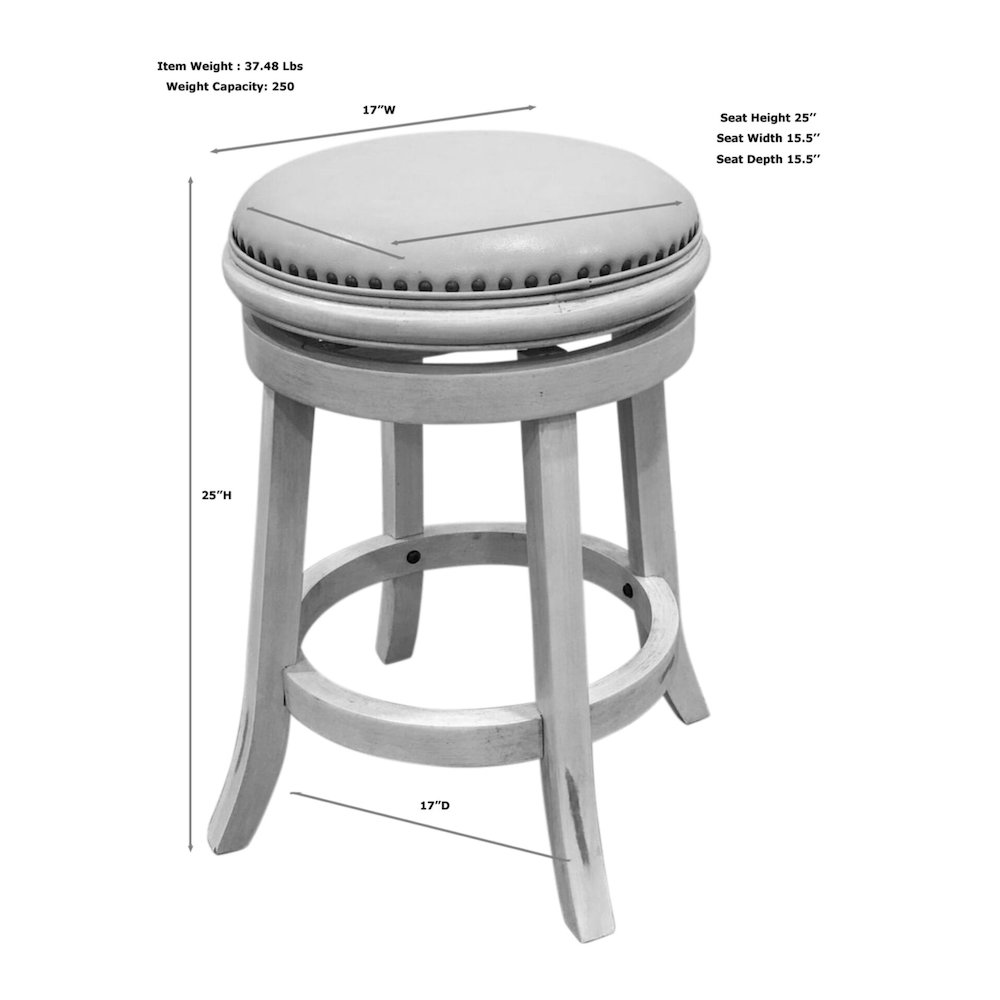 Bennet Upholstered Swivel Barstool - Set of 2 - Sand - Cream Upholstery. Picture 3