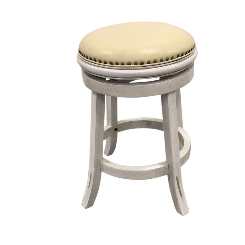Bennet Upholstered Swivel Barstool - Set of 2 - Sand - Cream Upholstery. Picture 2