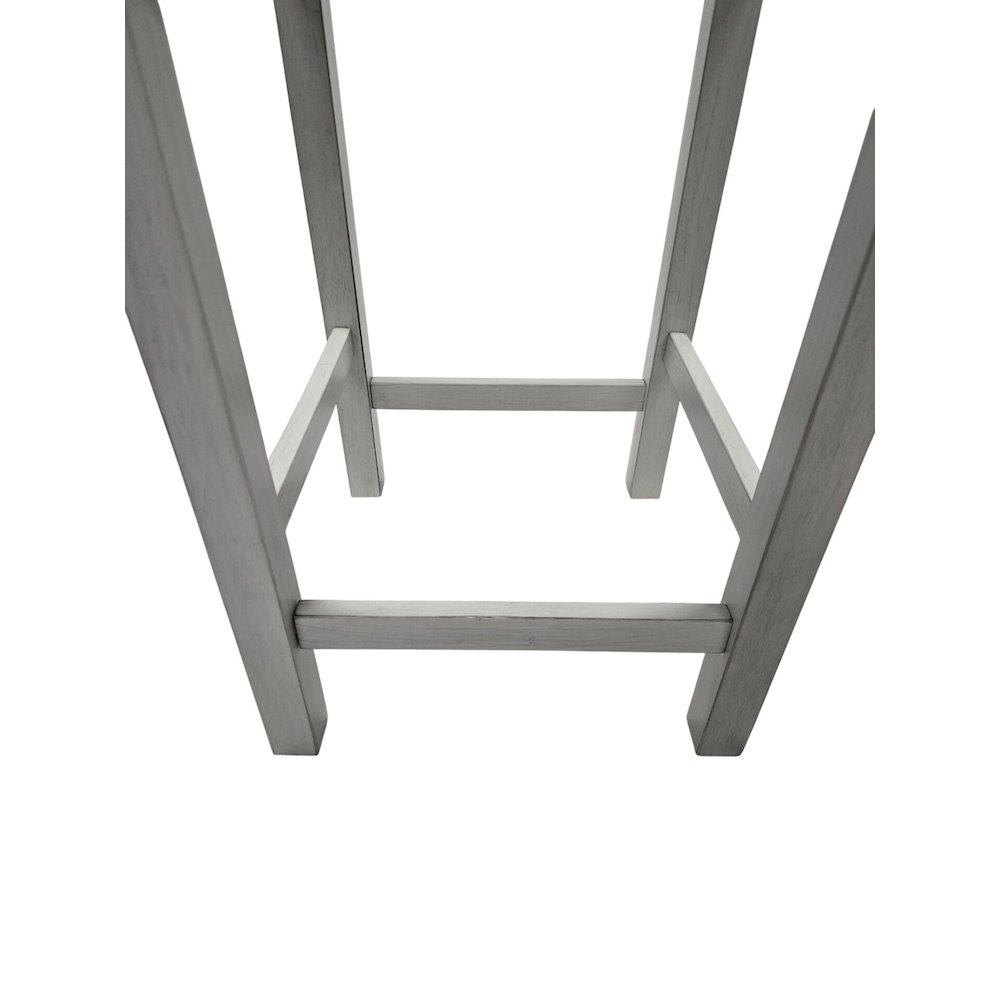 Tristan Backless Counter Stool - Set of 2 - Antique White - White Upholstery. Picture 5