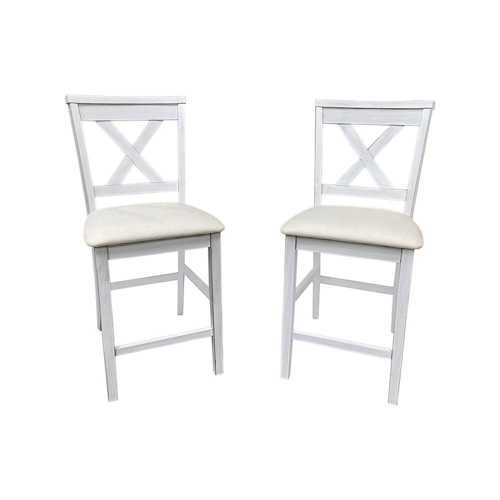 Taylor X-Back Counter Stools - Set of 2 - Antique White/White. Picture 1