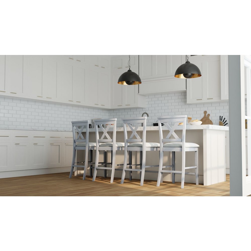Taylor X-Back Counter Stools - Set of 2 - Antique White/White. Picture 6