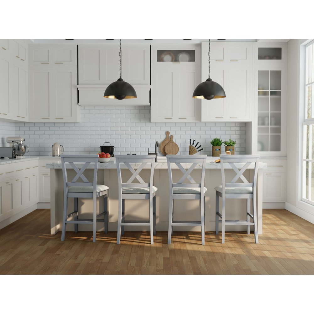 Taylor X-Back Counter Stools - Set of 2 - Antique White/White. Picture 7