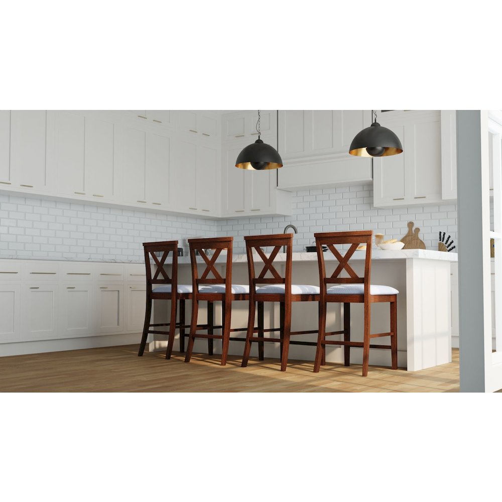 Taylor X-Back Counter Stools - Set of 2 - Golden Oak/White. Picture 3