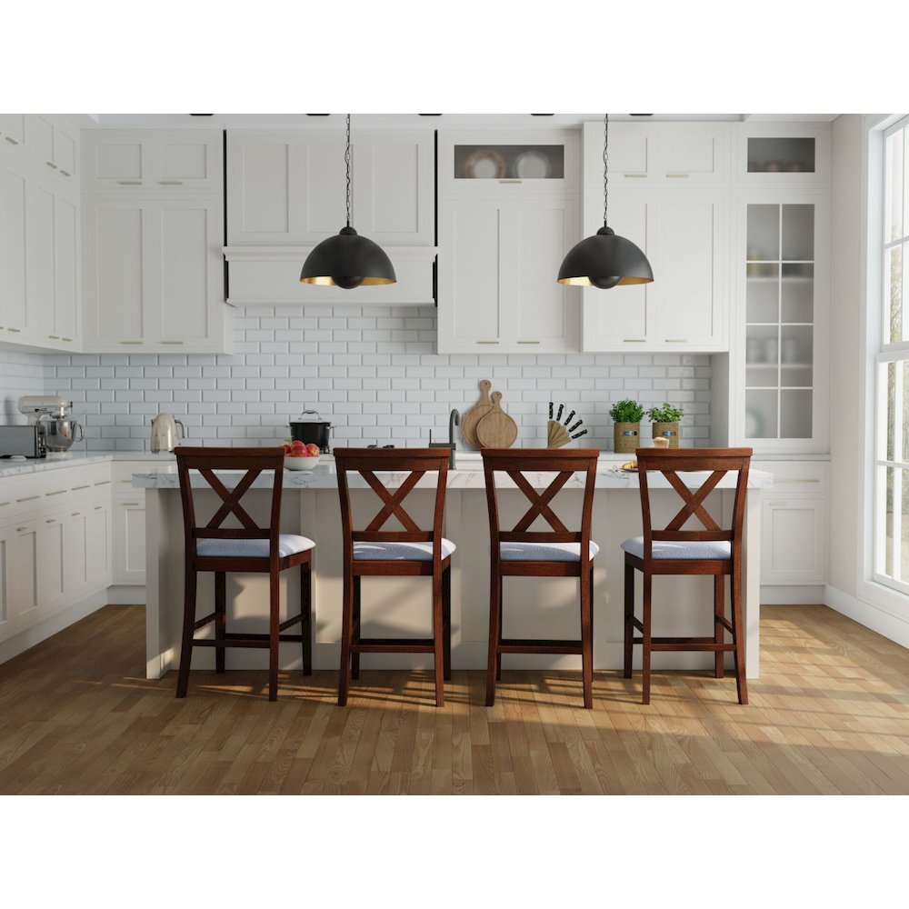 Taylor X-Back Counter Stools - Set of 2 - Golden Oak/White. Picture 4