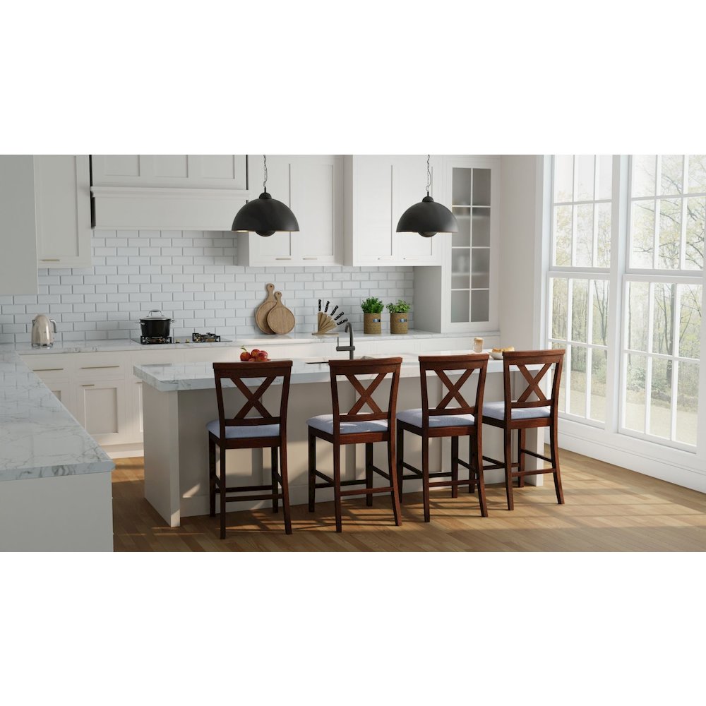 Taylor X-Back Counter Stools - Set of 2 - Golden Oak/White. Picture 5