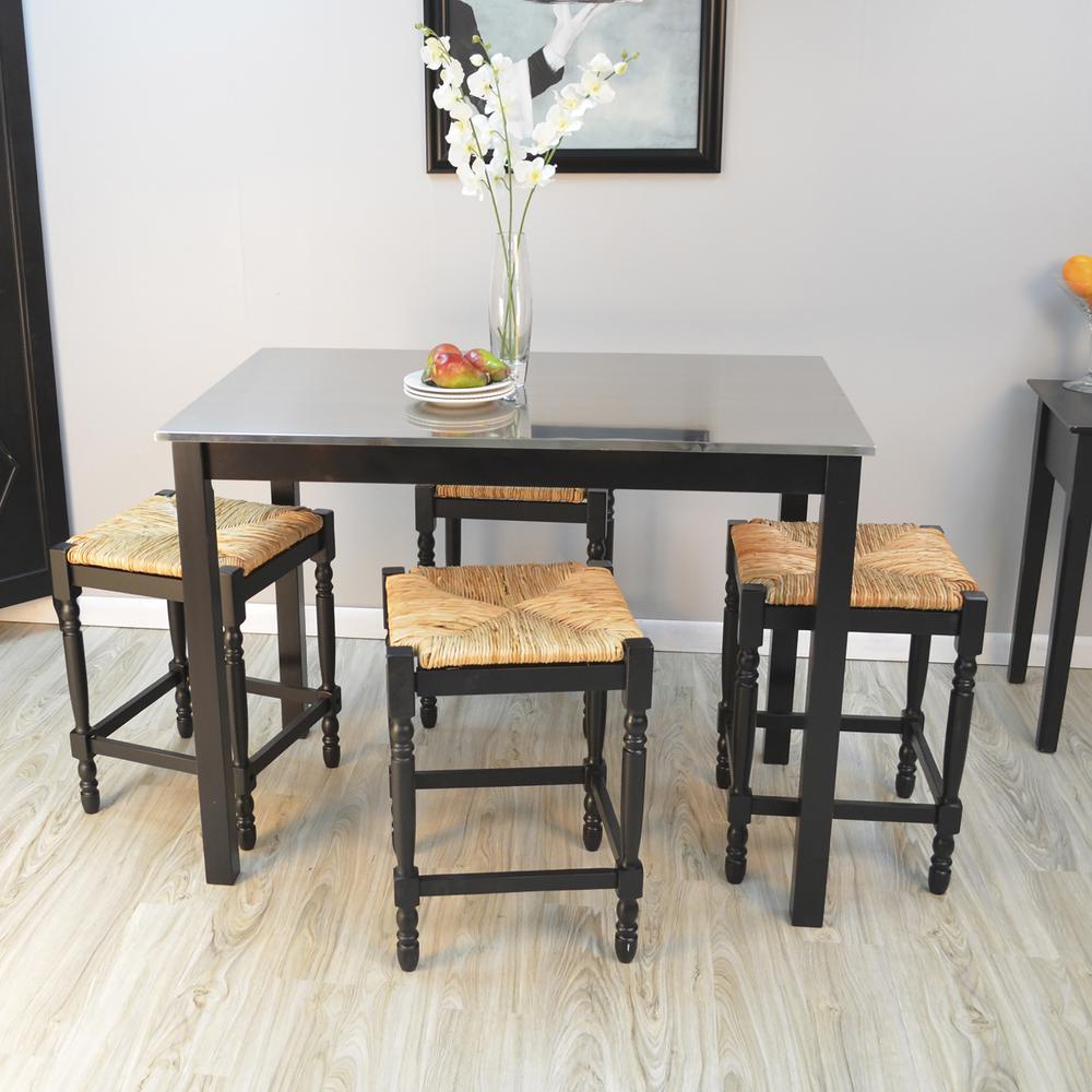 Carter Stainless Steel Top Bar Table - Black. Picture 5