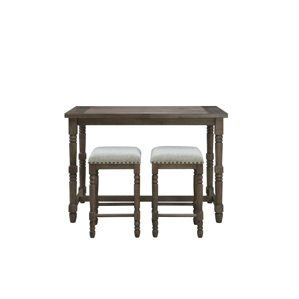 Brittany Bar Table with 4 Counter Stools - Vintage Walnut. Picture 7