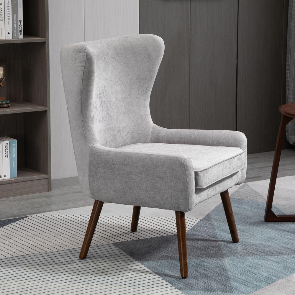 Claudie Wingback Accent Chair - Gray. Picture 8