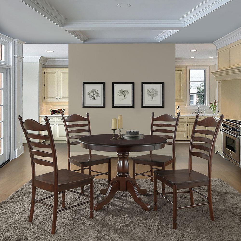 Fairview 42" Round Pedestal Dining Table - Espresso. Picture 7