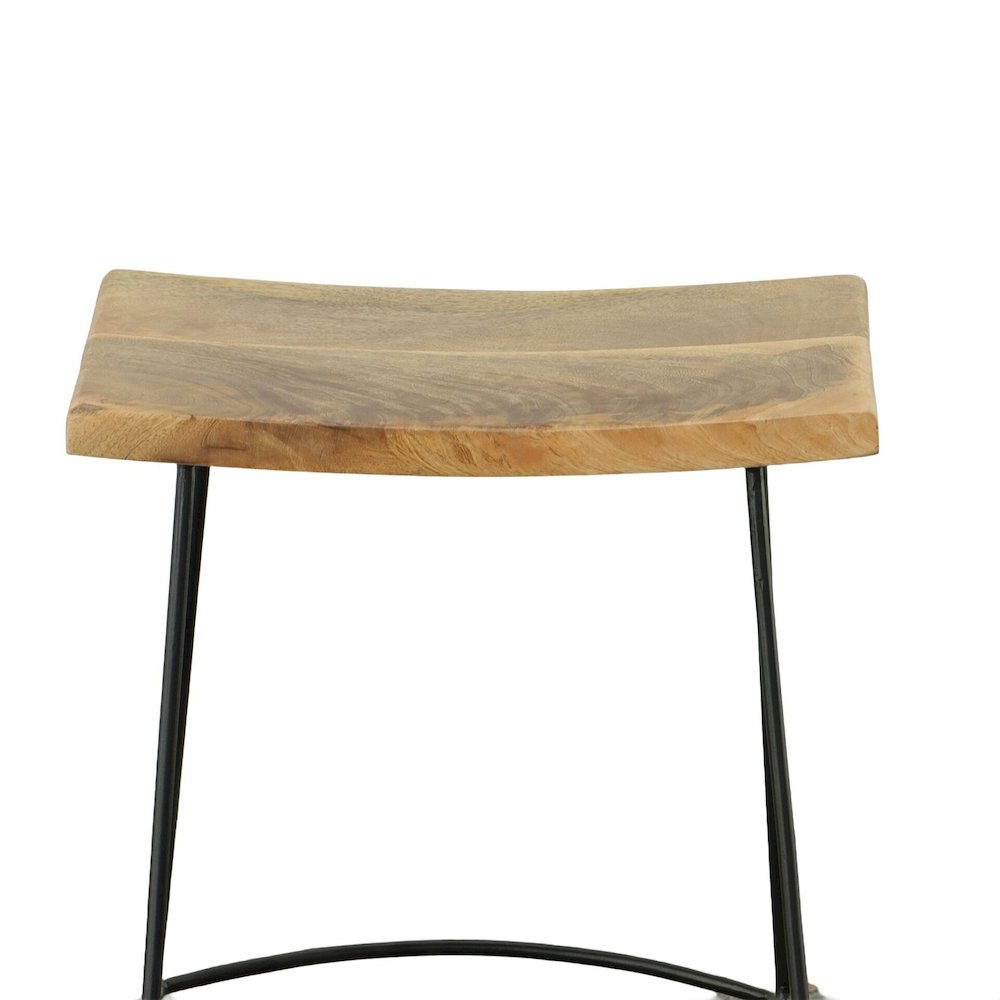 Reece 25" Saddle Seat Midcentury Counter Stool - Set of 2 - Natural/Black. Picture 5