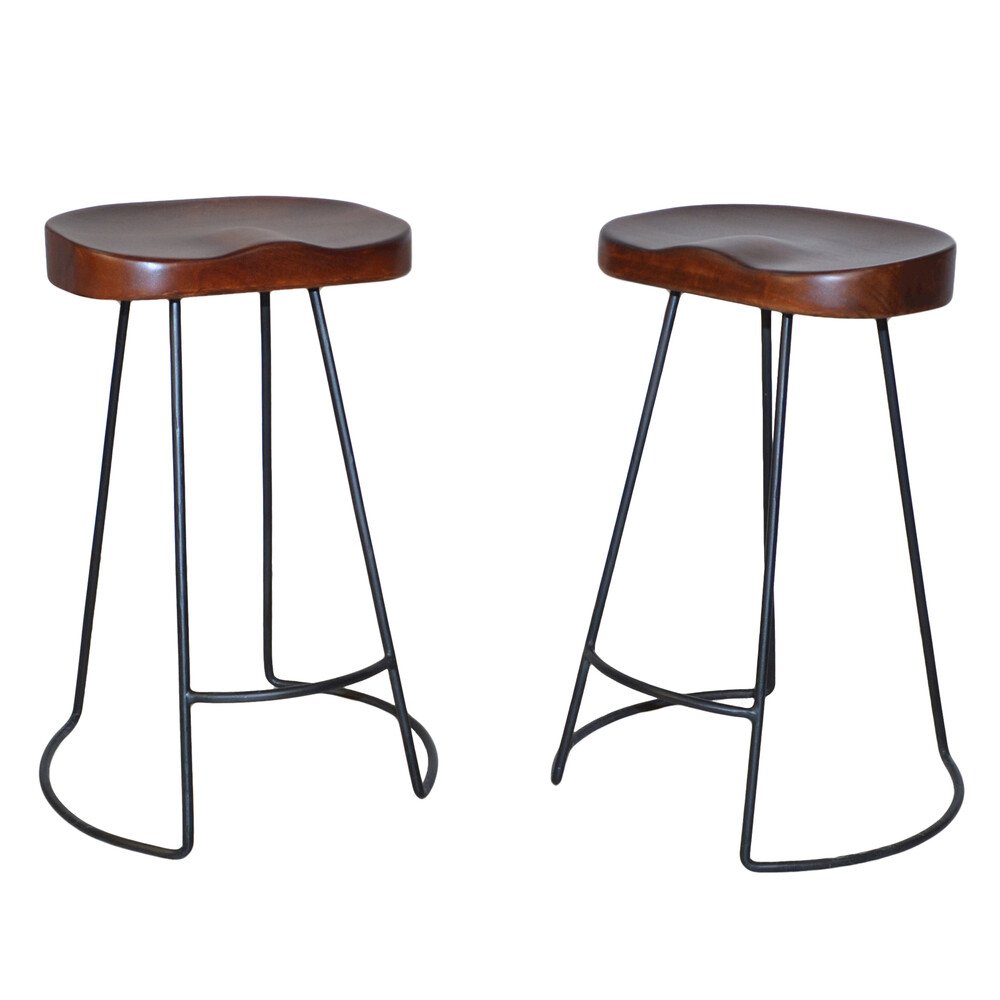 Tavern Pub Bar with 2 Counter Stools - Antique Black and Chestnut. Picture 5